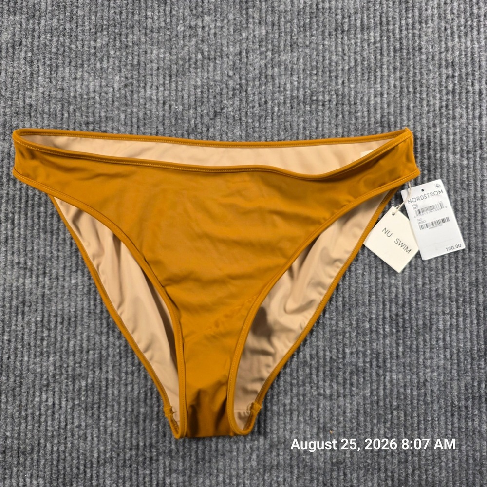 Nu Swim Miso Mustard Yellow Bikini Bottoms Recycled XXL NWT
